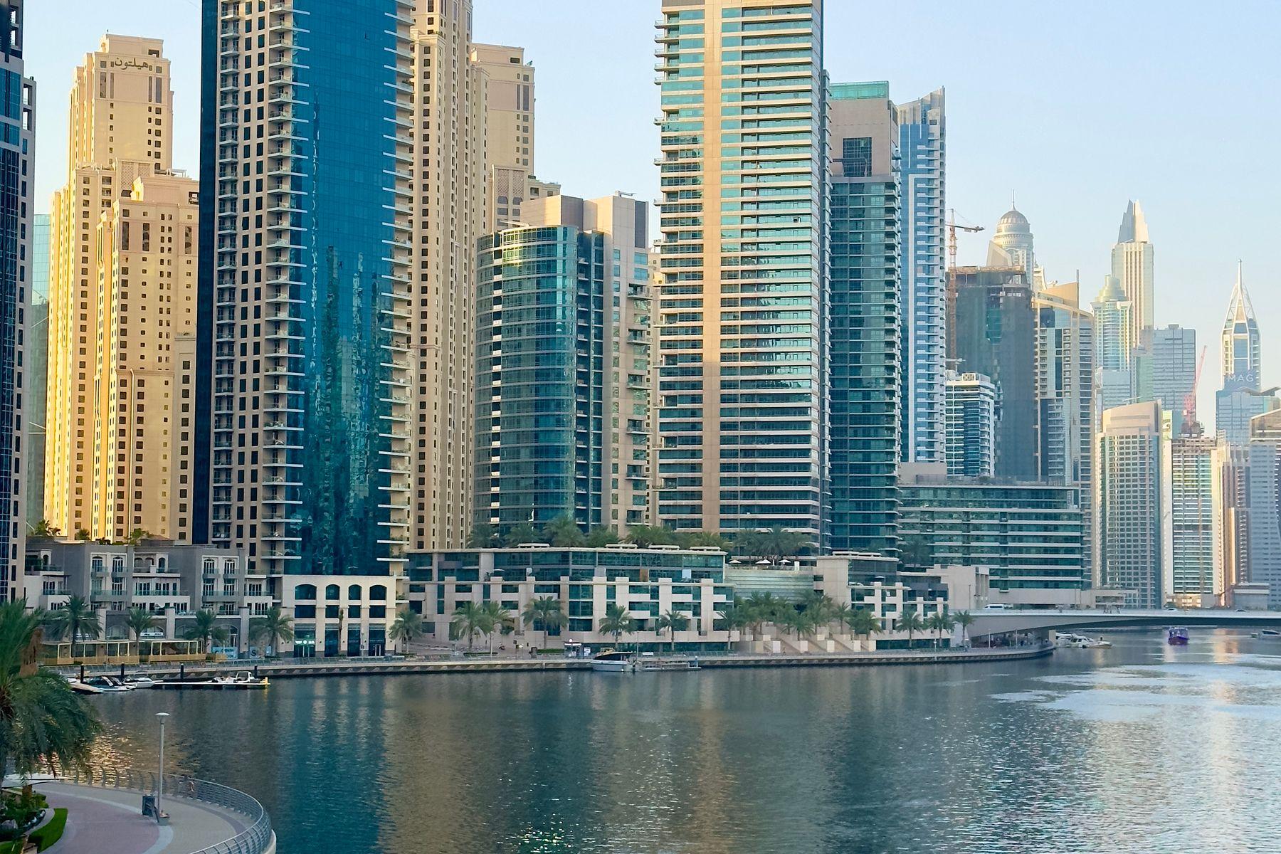 High-rise towers along Dubai Marina