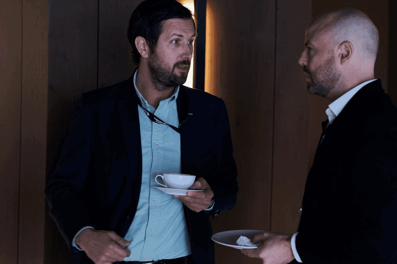 Delegates talk between sessions at the LeadingRE Global Symposium in Prague